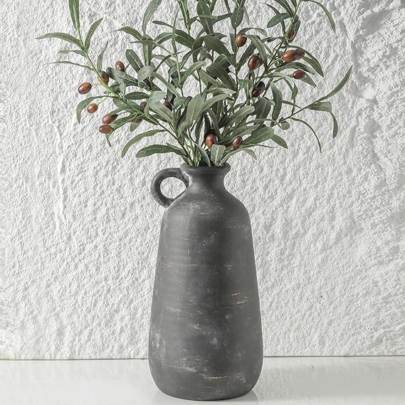 Ceramic Rustic Farmhouse Vase, 12.8