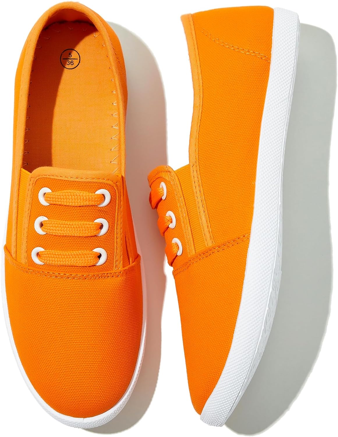 Women's Canvas Slip on Sneakers Casual Slip on Walking Shoes Womens Tennis Shoes Flat Dress Shoes Non Slip Work Shoes