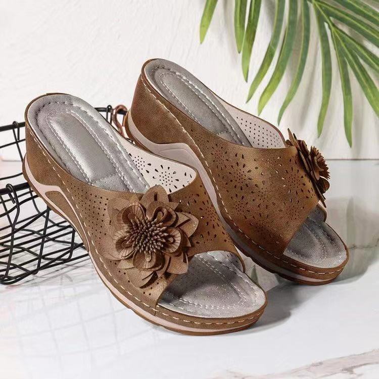 Flower Fish Mouth plus Size Slippers Hollowed Leisure Sandals