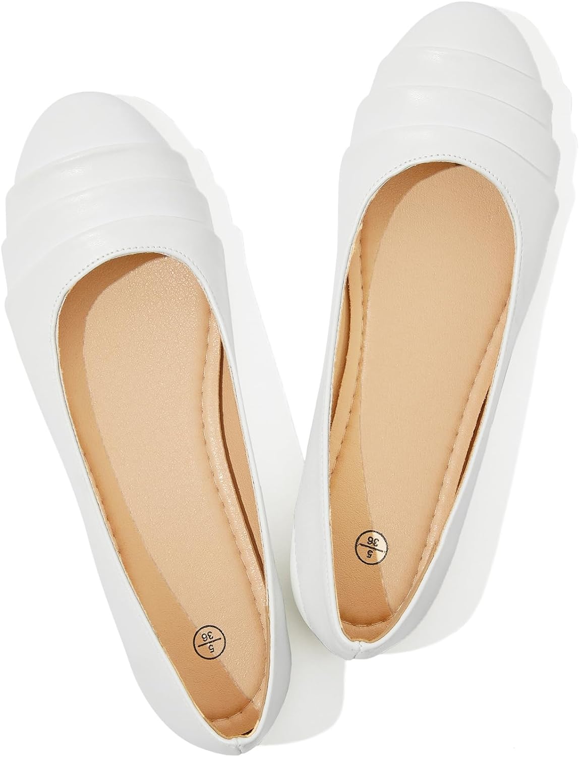 Flats for Women Dressy Comfortable Flats Shoes Womens Black Flats Leather Work Ballet Flats Round Toe Dress Shoes