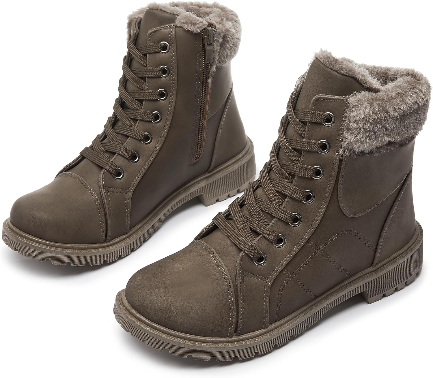 Ankle Boots For Women Lace Up Combat Boots Winter Boots Fashion Snow Boots For Girls Ankle Booties Winter Shoes