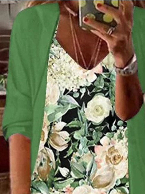 Wrap Casual Floral Two-Piece Set