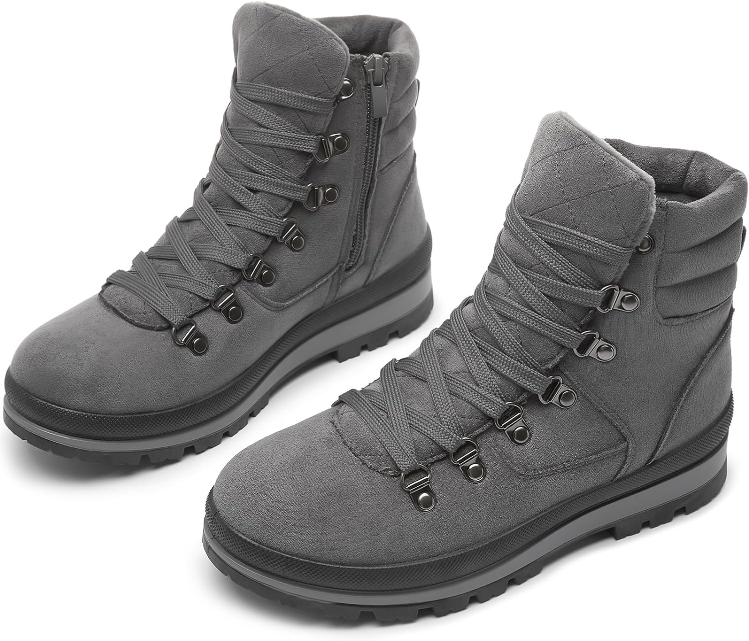 Women's Ankle Boots Winter Snow boots Fur Lined Warm Booties Girls Snow boot Lace Up Ankle boot