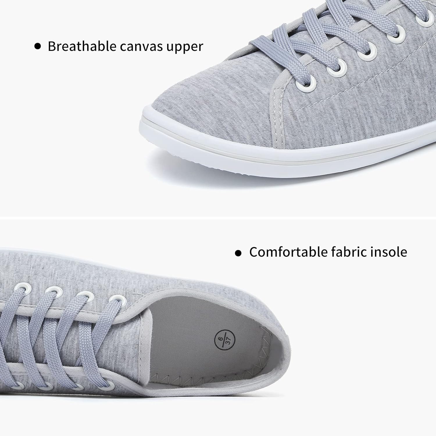 Women's Canvas Slip on Sneakers Casual Slip on Walking Shoes Womens Tennis Shoes Flat Dress Shoes Non Slip Work Shoes