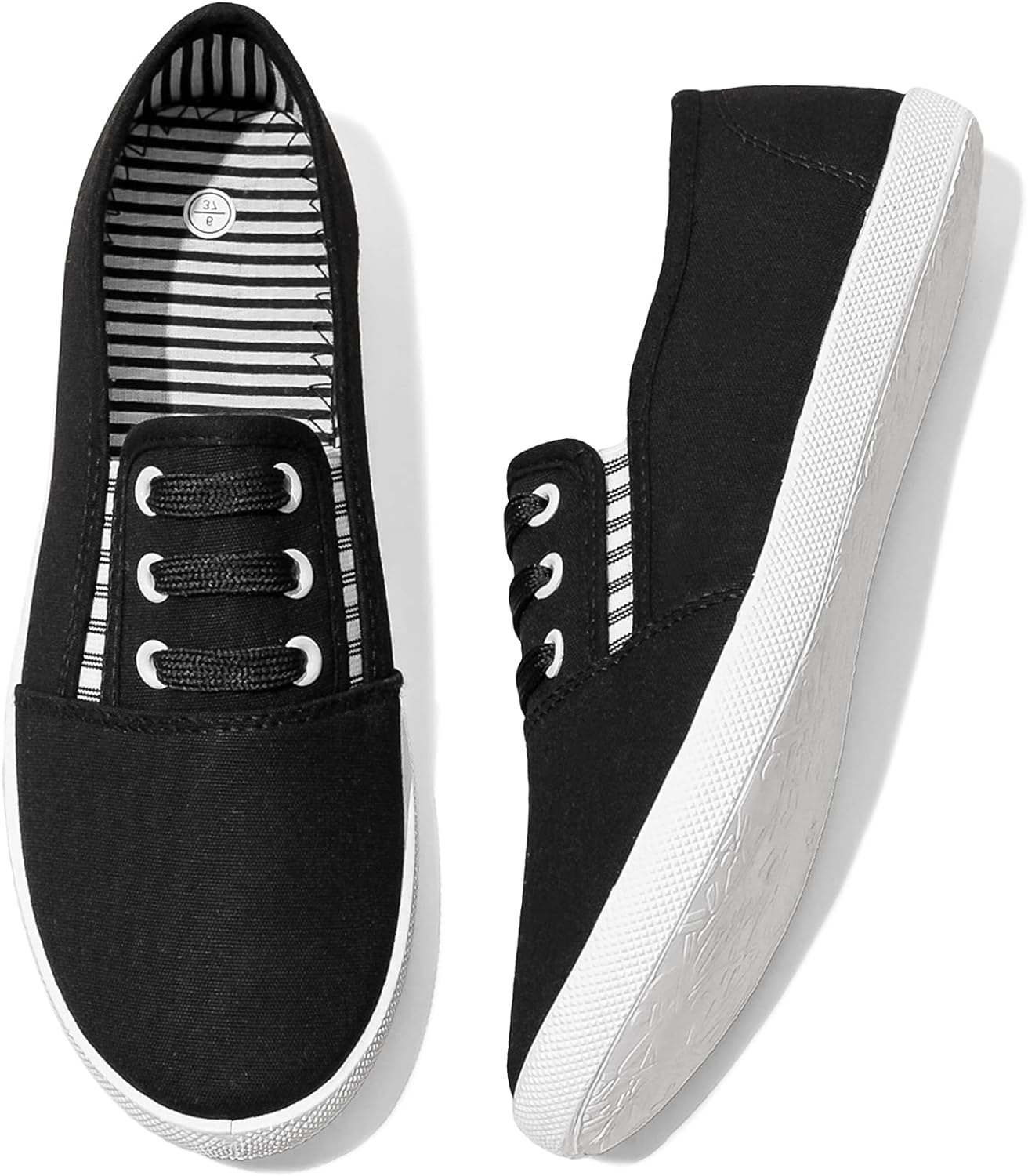 Women's Canvas Slip on Sneakers Casual Slip on Walking Shoes Womens Tennis Shoes Flat Dress Shoes Non Slip Work Shoes