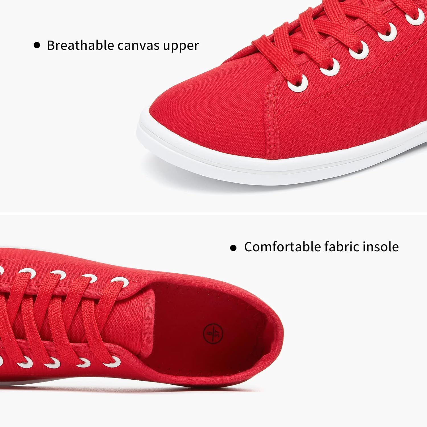 Women's Canvas Slip on Sneakers Casual Slip on Walking Shoes Womens Tennis Shoes Flat Dress Shoes Non Slip Work Shoes