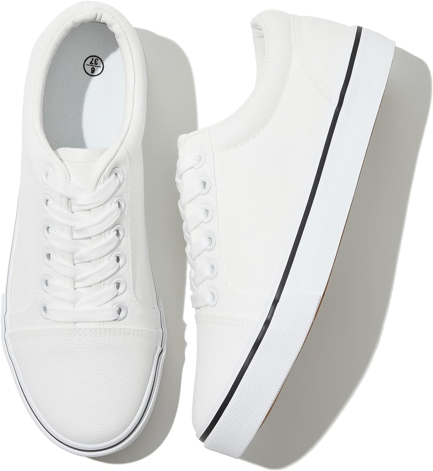 Canvas Shoes for Women White Canvas Sneakers Womens Casual Shoes Low Top Black Sneakers Comfortable Tennis Shoes