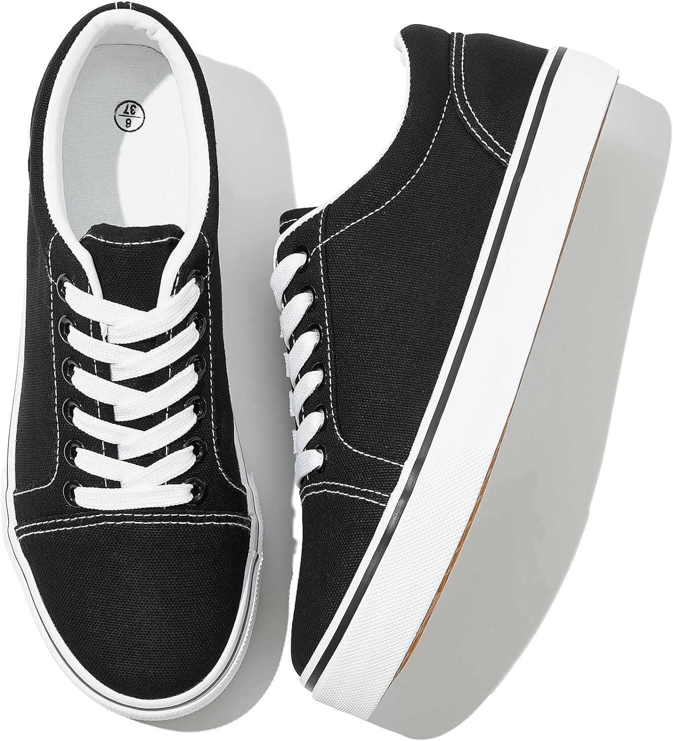 Canvas Shoes for Women White Canvas Sneakers Womens Casual Shoes Low Top Black Sneakers Comfortable Tennis Shoes