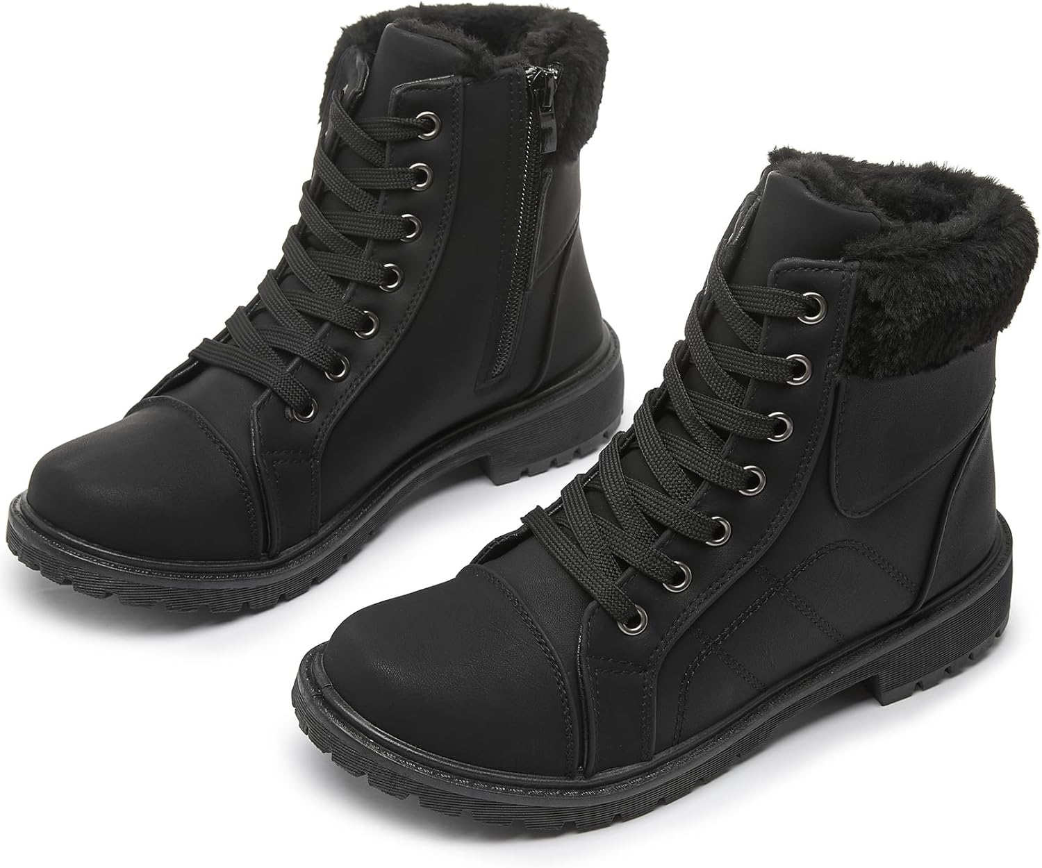 Ankle Boots For Women Lace Up Combat Boots Winter Boots Fashion Snow Boots For Girls Ankle Booties Winter Shoes