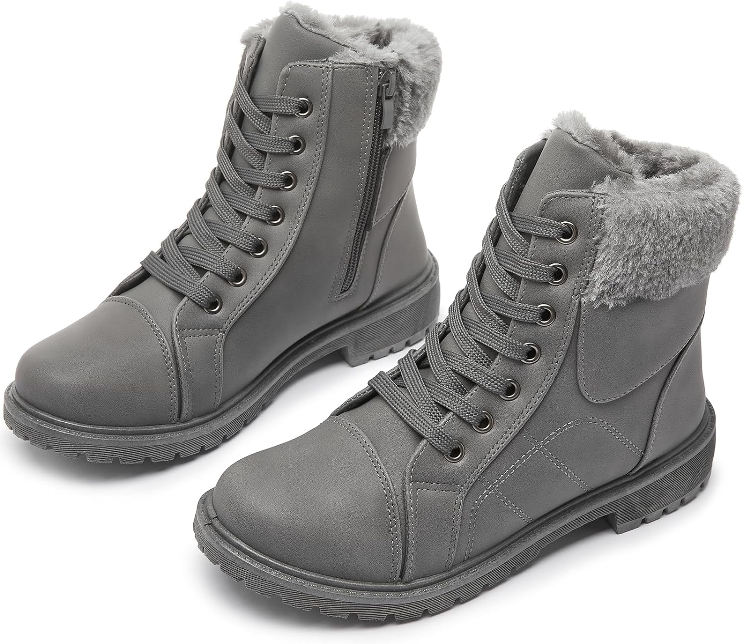 Ankle Boots For Women Lace Up Combat Boots Winter Boots Fashion Snow Boots For Girls Ankle Booties Winter Shoes