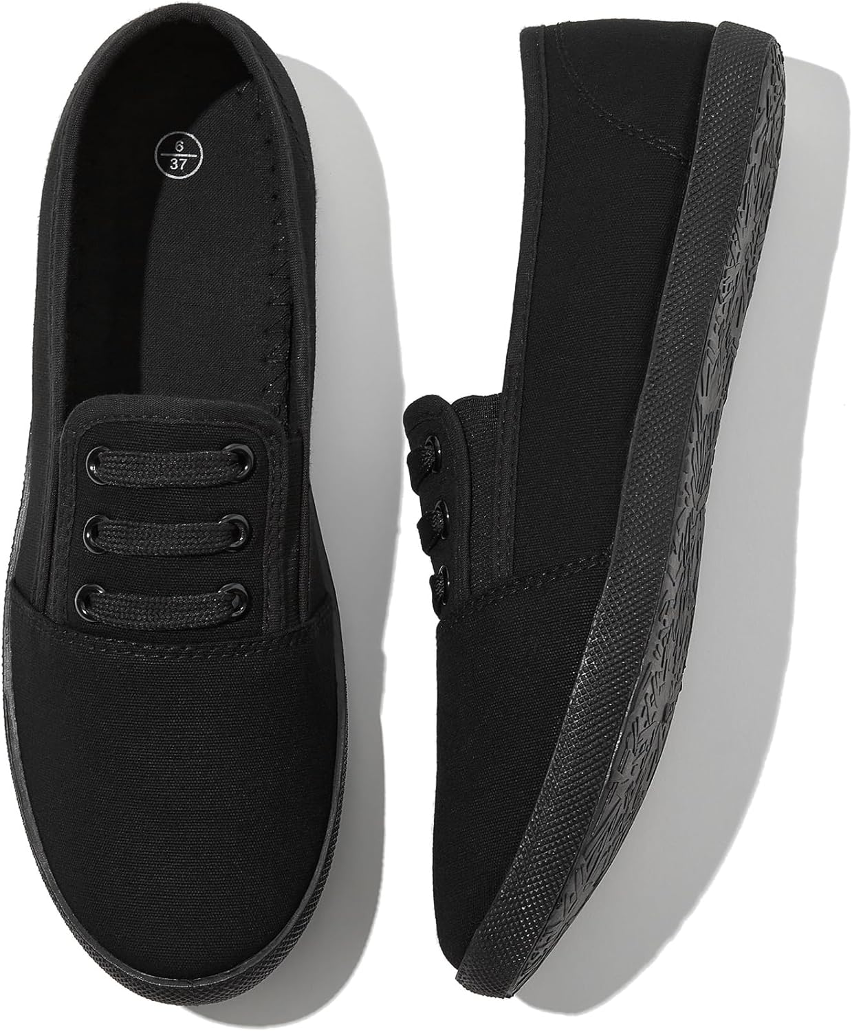 Women's Canvas Slip on Sneakers Casual Slip on Walking Shoes Womens Tennis Shoes Flat Dress Shoes Non Slip Work Shoes