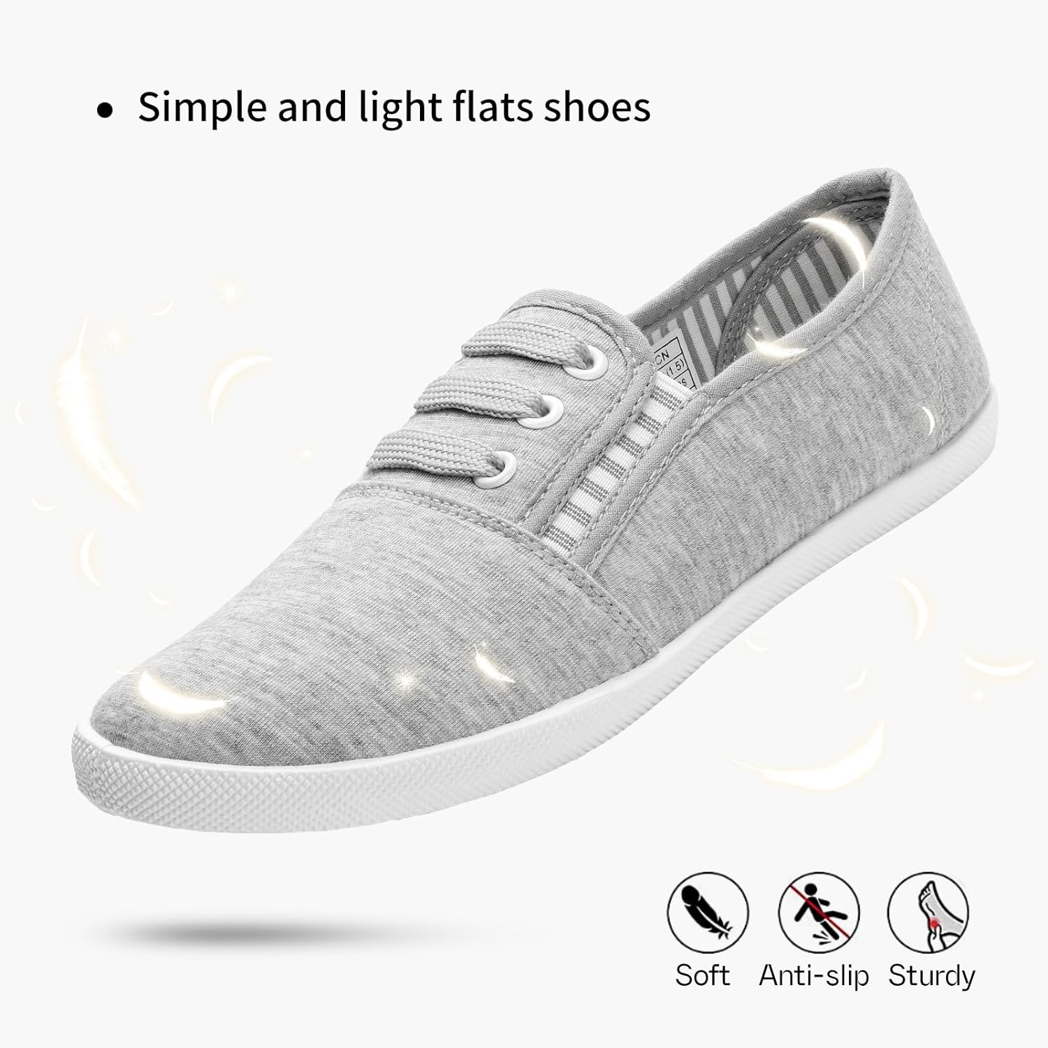 Women's Canvas Slip on Sneakers Casual Slip on Walking Shoes Womens Tennis Shoes Flat Dress Shoes Non Slip Work Shoes