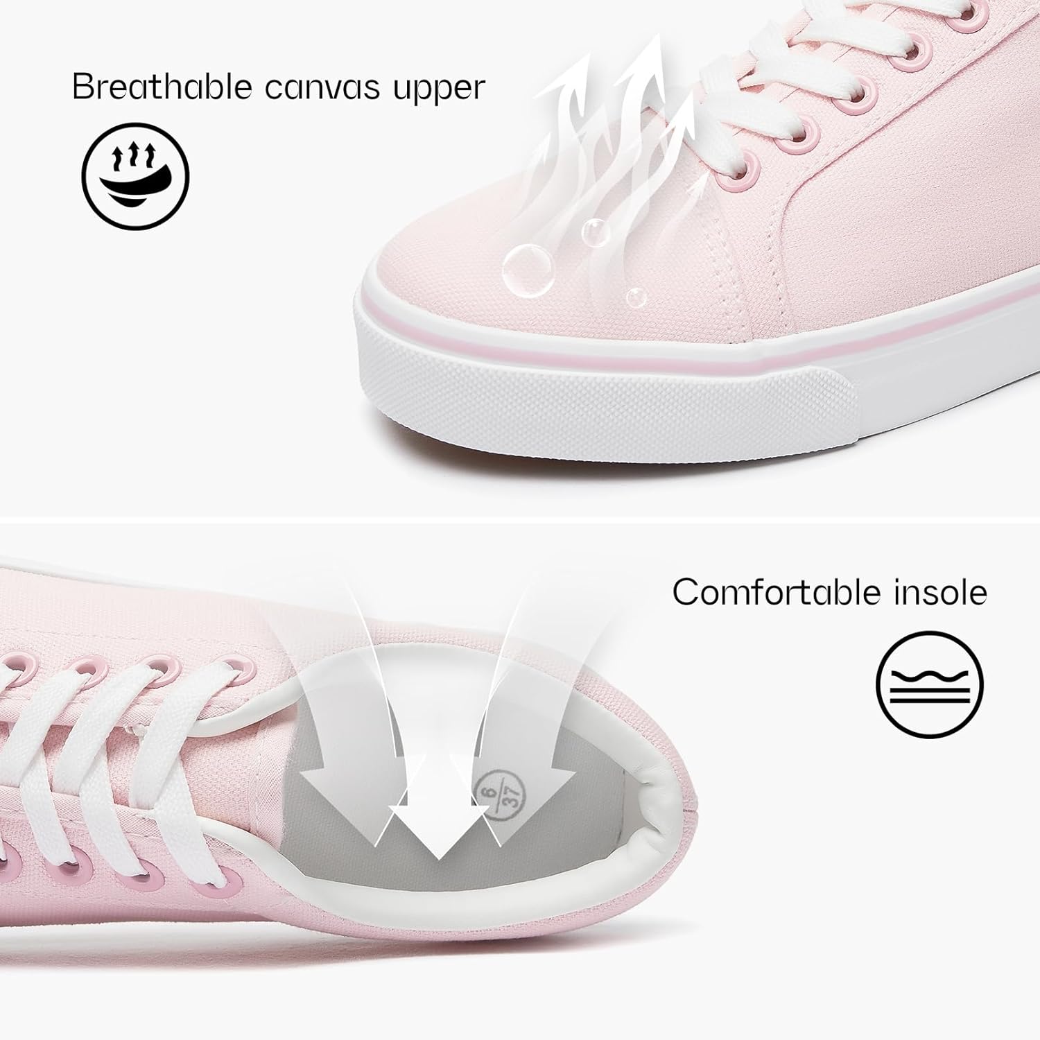 Canvas Shoes for Women White Canvas Sneakers Womens Casual Shoes Low Top Black Sneakers Comfortable Tennis Shoes