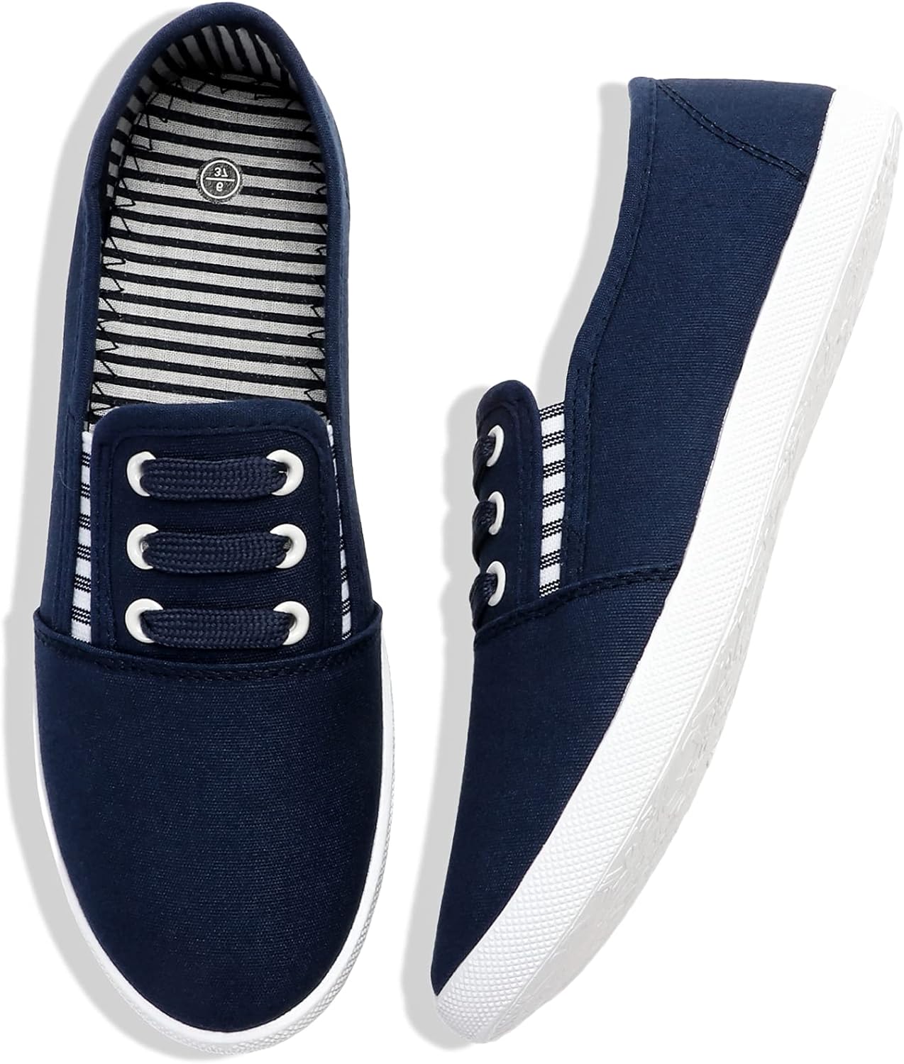 Women's Canvas Slip on Sneakers Casual Slip on Walking Shoes Womens Tennis Shoes Flat Dress Shoes Non Slip Work Shoes