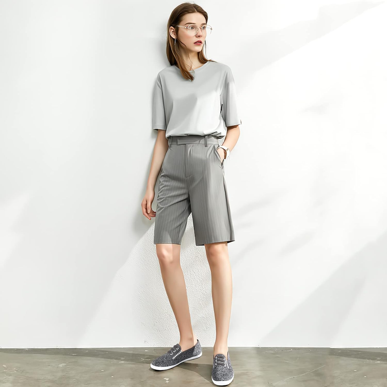 Women's Canvas Slip on Sneakers Casual Slip on Walking Shoes Womens Tennis Shoes Flat Dress Shoes Non Slip Work Shoes