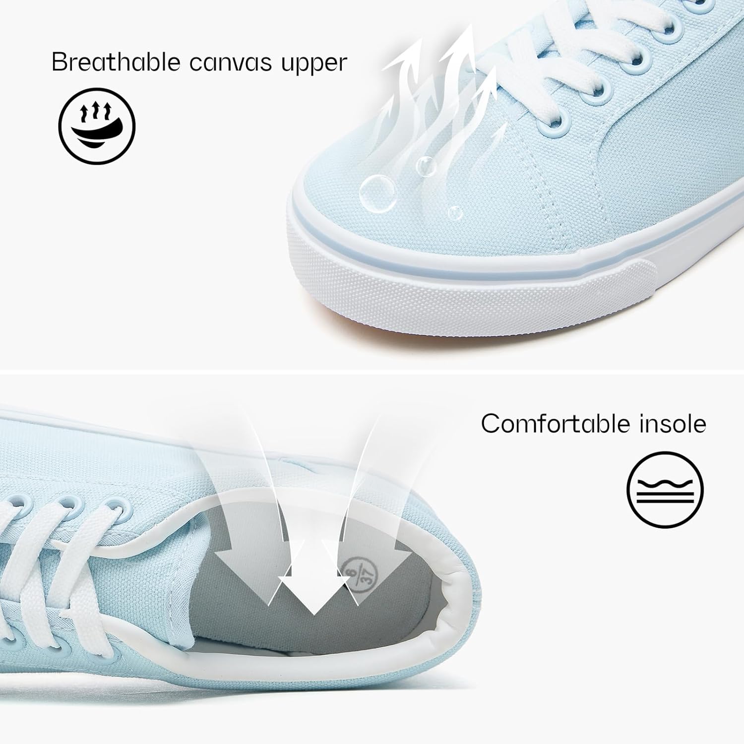 Canvas Shoes for Women White Canvas Sneakers Womens Casual Shoes Low Top Black Sneakers Comfortable Tennis Shoes