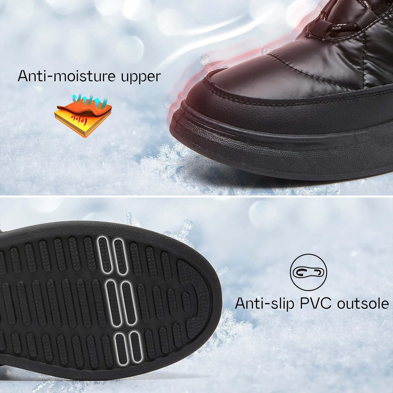 Women's Ankle Boots Winter Snow boots Fur Lined Warm Booties Girls Snow boot Lace Up Ankle boot