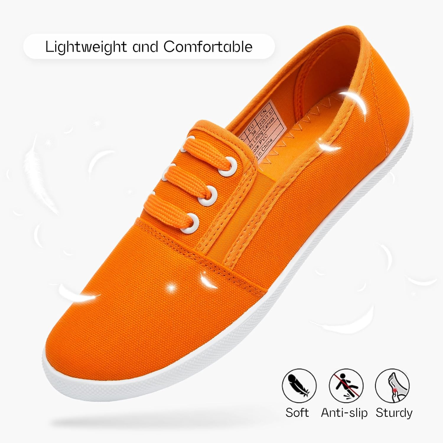 Women's Canvas Slip on Sneakers Casual Slip on Walking Shoes Womens Tennis Shoes Flat Dress Shoes Non Slip Work Shoes