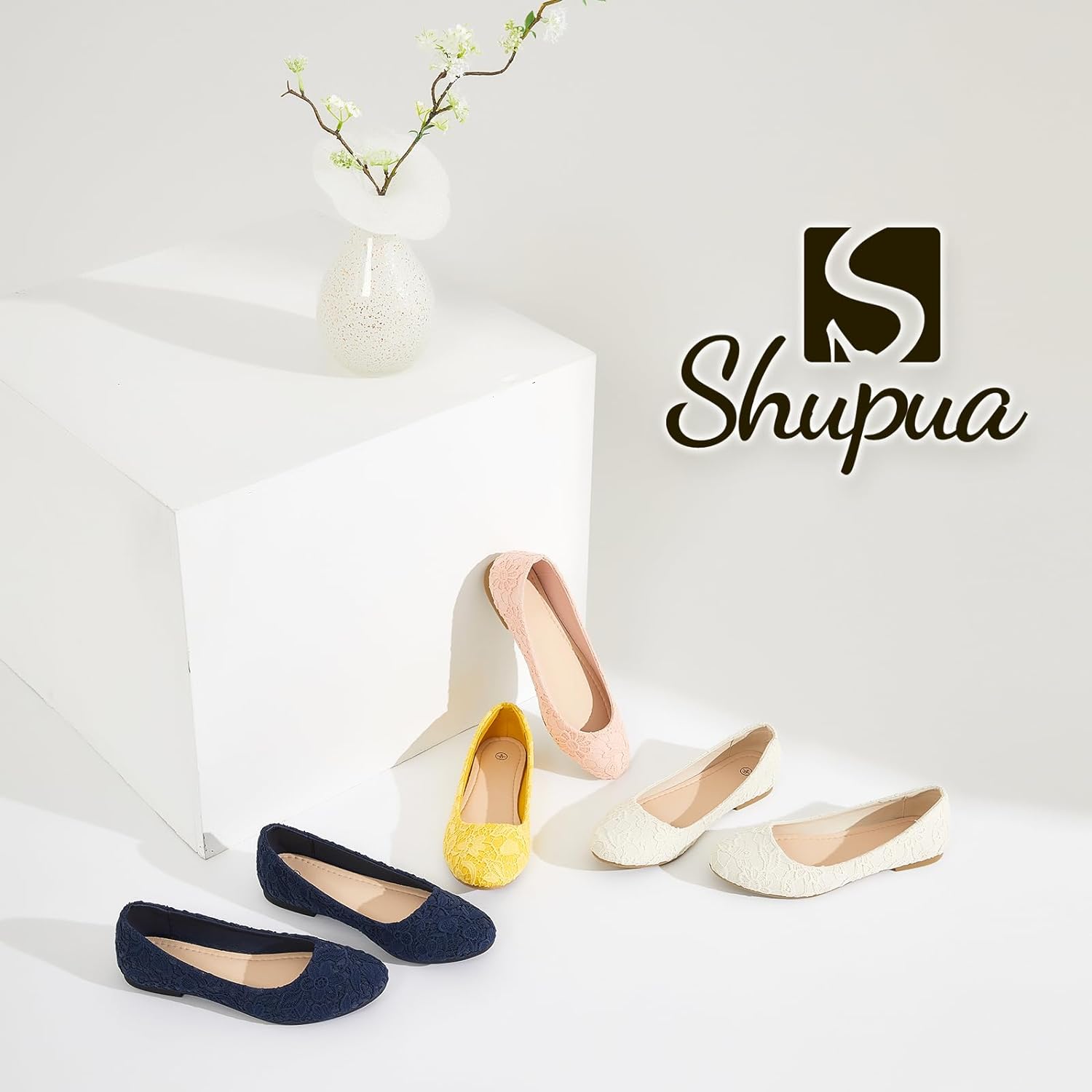 Dress Shoes for Women Round Toe Flats Shoes Lace Ballet Flats Dressy Comfortable Foldable Flats Low Heel