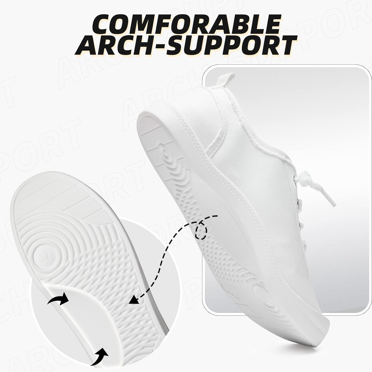 Women's Canvas Slip on Sneakers Casual Slip on Walking Shoes Womens Tennis Shoes Flat Dress Shoes Non Slip Work Shoes