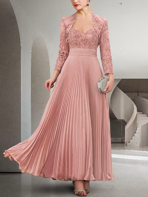 Lace Plain Elegant Regular Fit Two-Piece Set