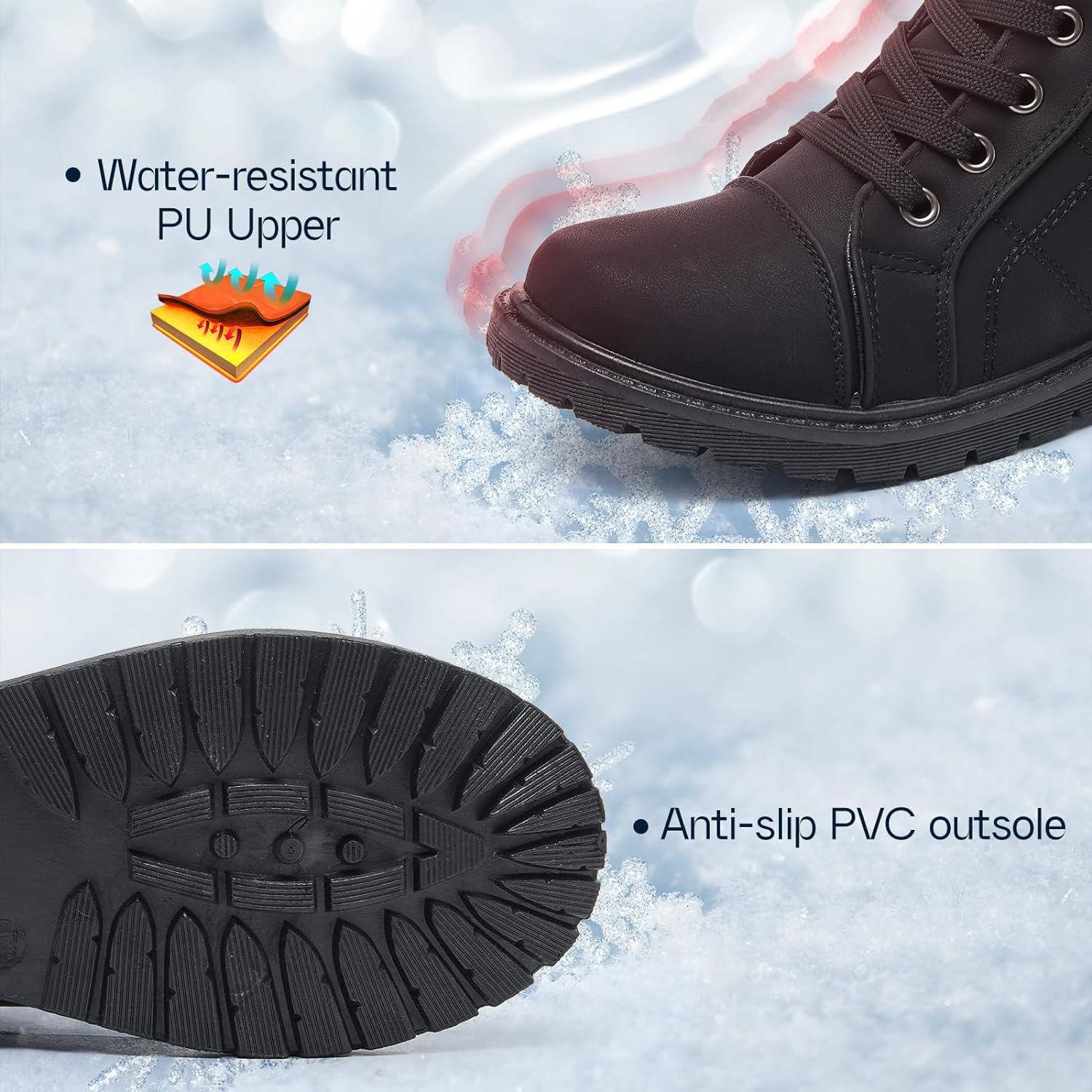 Ankle Boots For Women Lace Up Combat Boots Winter Boots Fashion Snow Boots For Girls Ankle Booties Winter Shoes