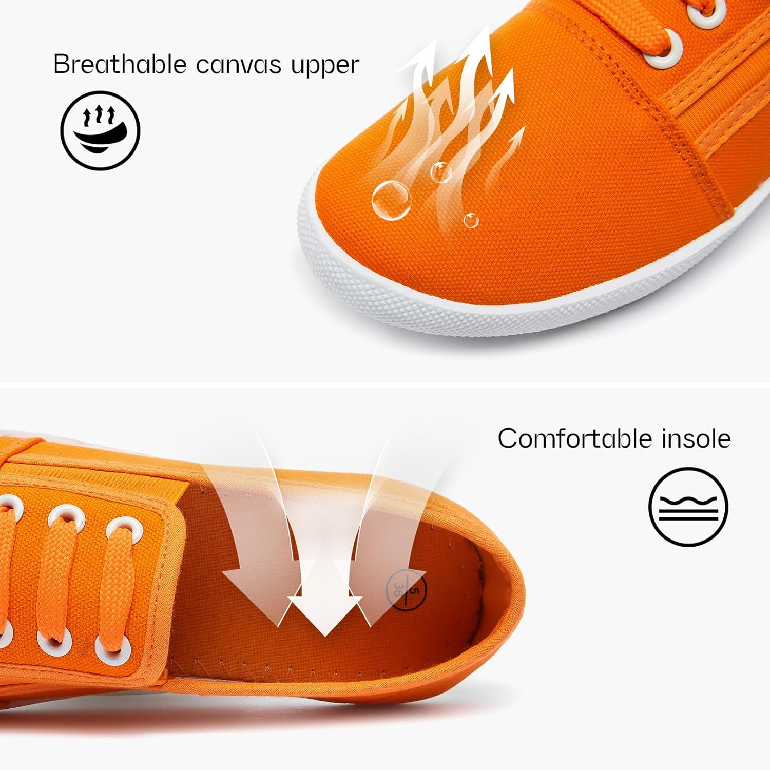 Women's Canvas Slip on Sneakers Casual Slip on Walking Shoes Womens Tennis Shoes Flat Dress Shoes Non Slip Work Shoes