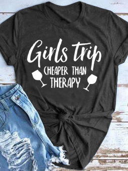 Girls trip Letter Short Sleeve T-shirt