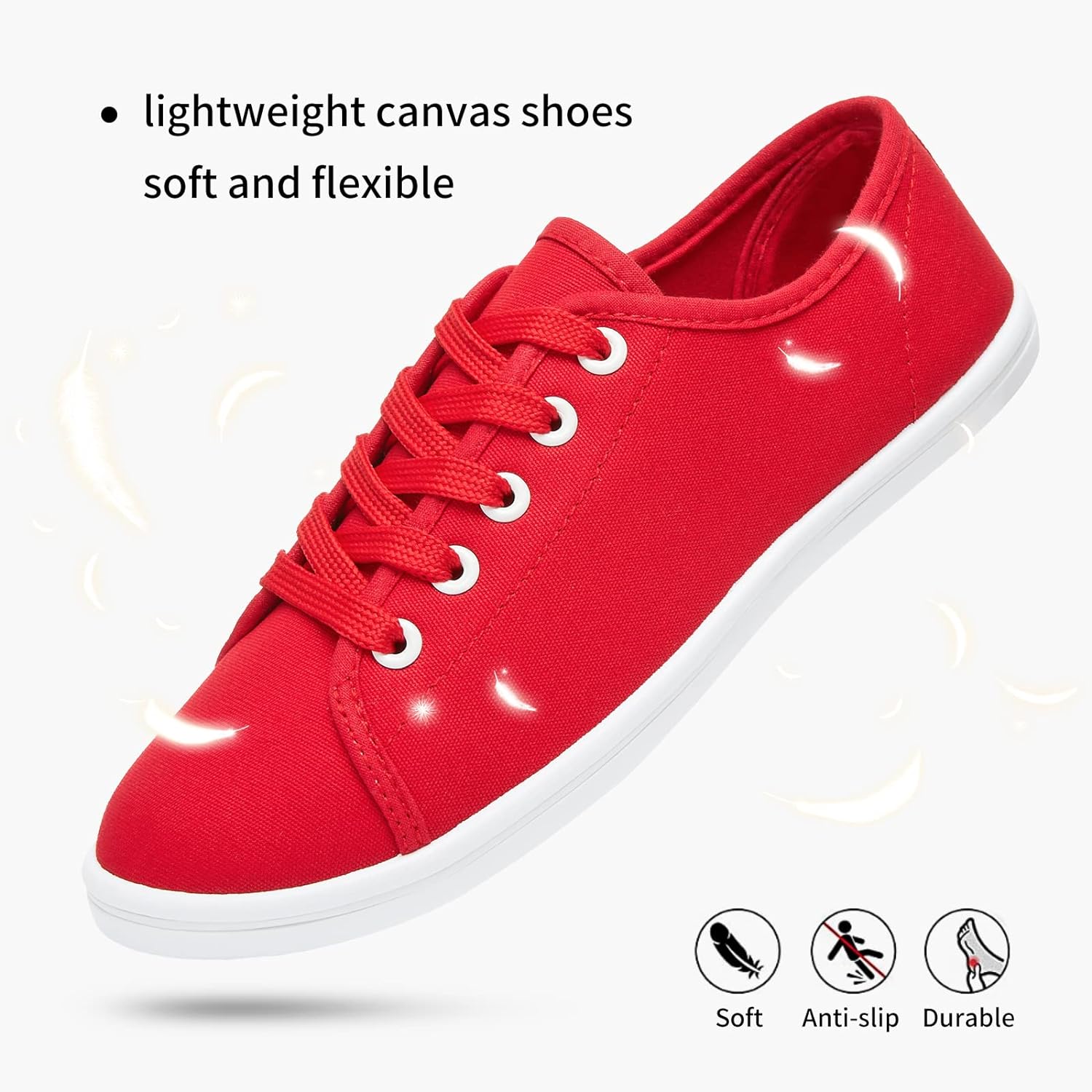 Women's Canvas Slip on Sneakers Casual Slip on Walking Shoes Womens Tennis Shoes Flat Dress Shoes Non Slip Work Shoes