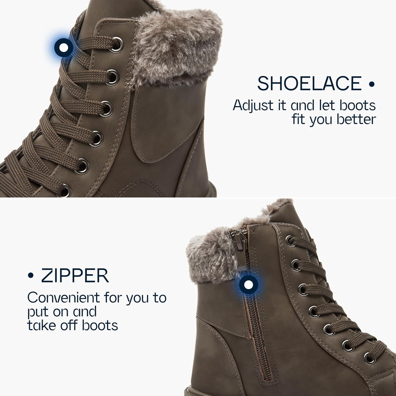 Ankle Boots For Women Lace Up Combat Boots Winter Boots Fashion Snow Boots For Girls Ankle Booties Winter Shoes