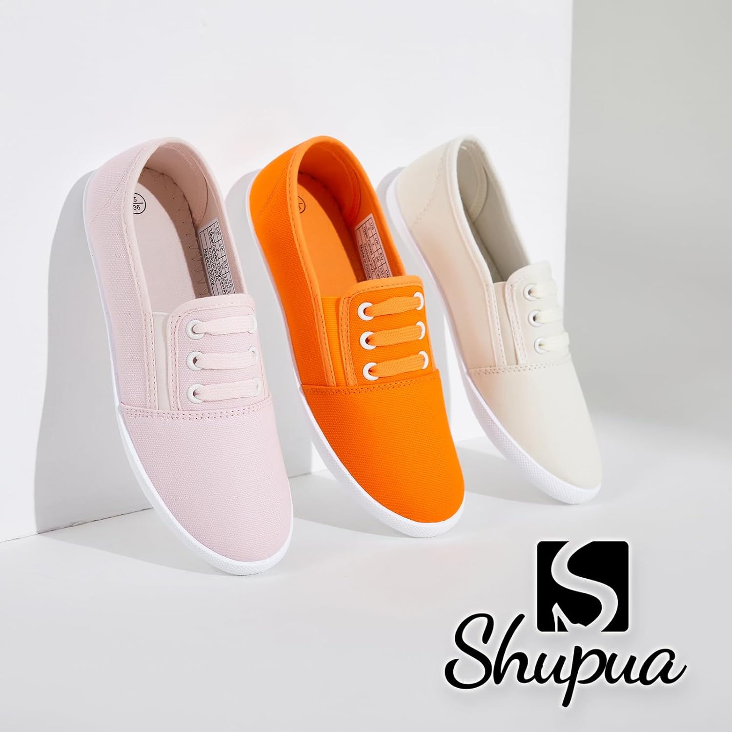 Women's Canvas Slip on Sneakers Casual Slip on Walking Shoes Womens Tennis Shoes Flat Dress Shoes Non Slip Work Shoes