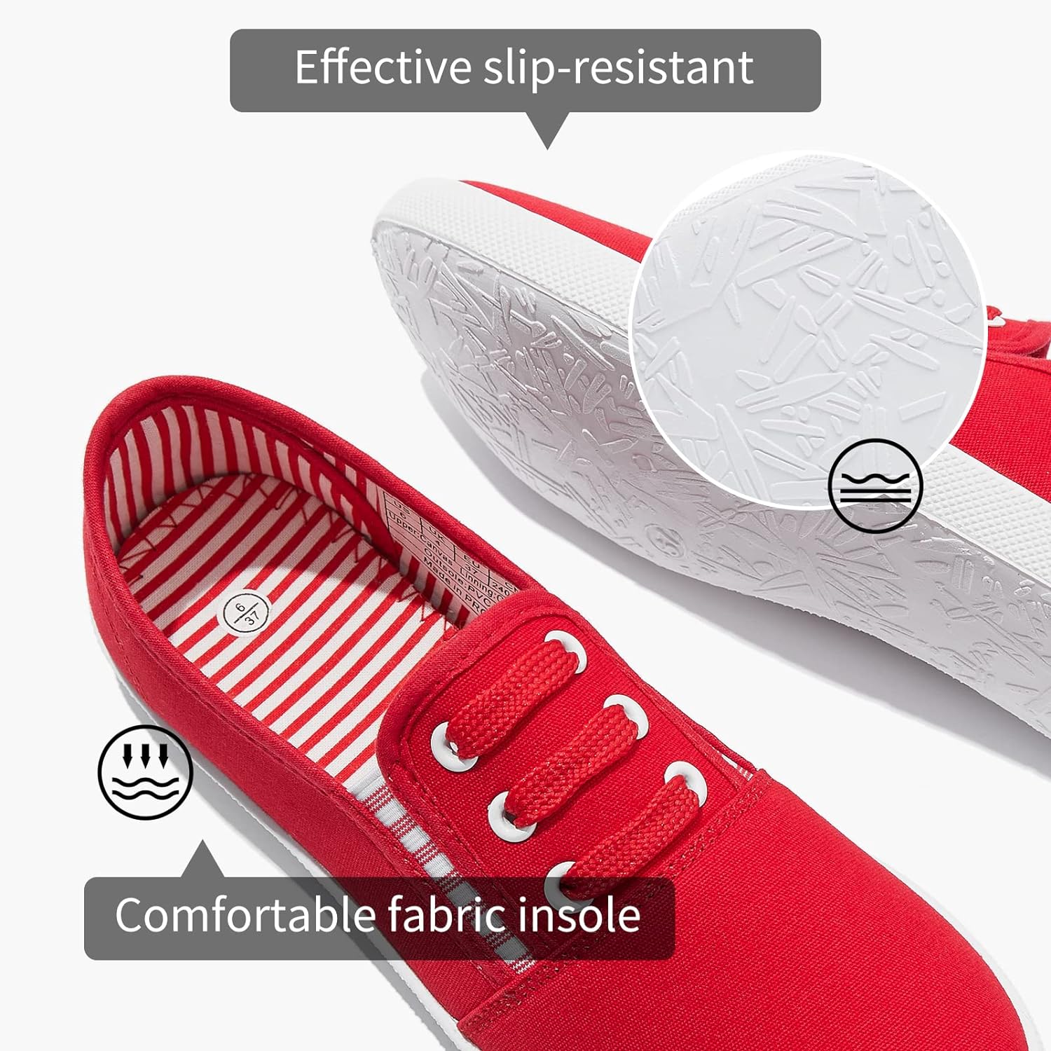 Women's Canvas Slip on Sneakers Casual Slip on Walking Shoes Womens Tennis Shoes Flat Dress Shoes Non Slip Work Shoes