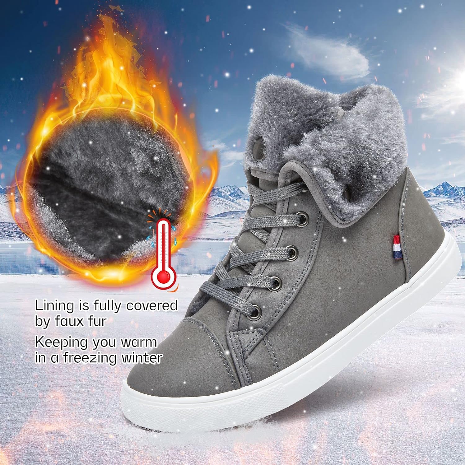 Ankle Boots For Women Lace Up Combat Boots Winter Boots Fashion Snow Boots For Girls Ankle Booties Winter Shoes