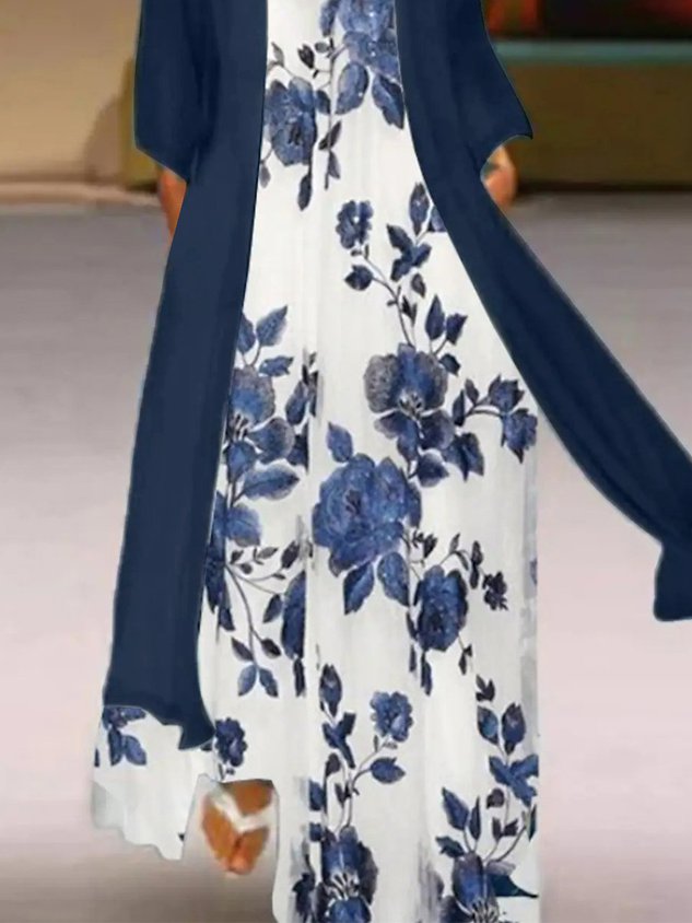 Floral Casual Loosen Long Sleeve women Dress