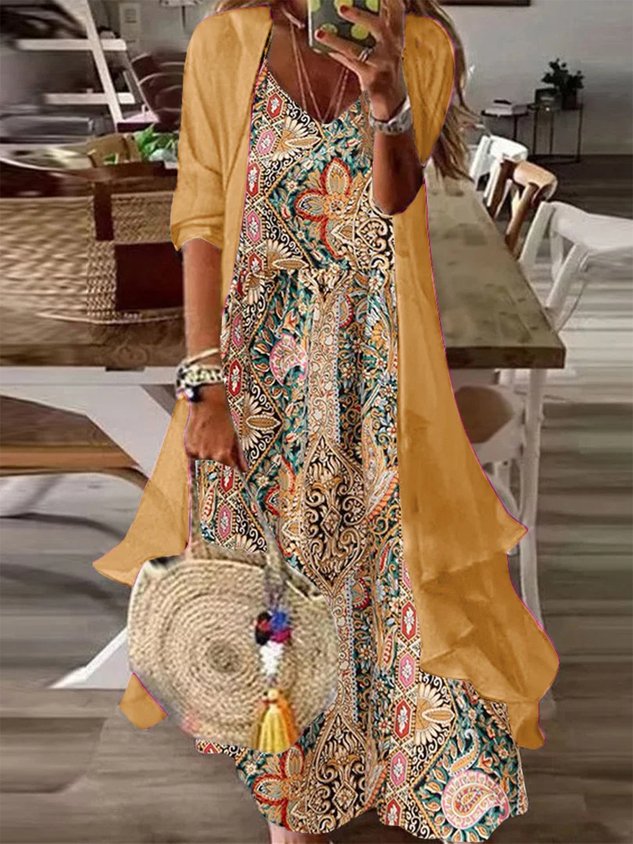 Ethnic Elegant Loose Two-Piece Set