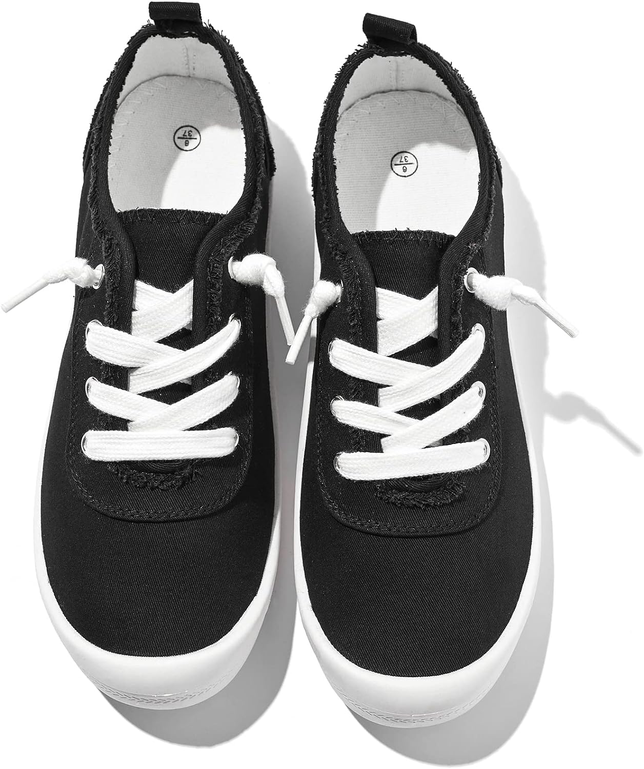 Slip On Shoes Women Casual Shoes Comfortable Canvas Sneakers Cute Shoes Tennis Shoes for Women Slip On Sneakers(Black,US8)