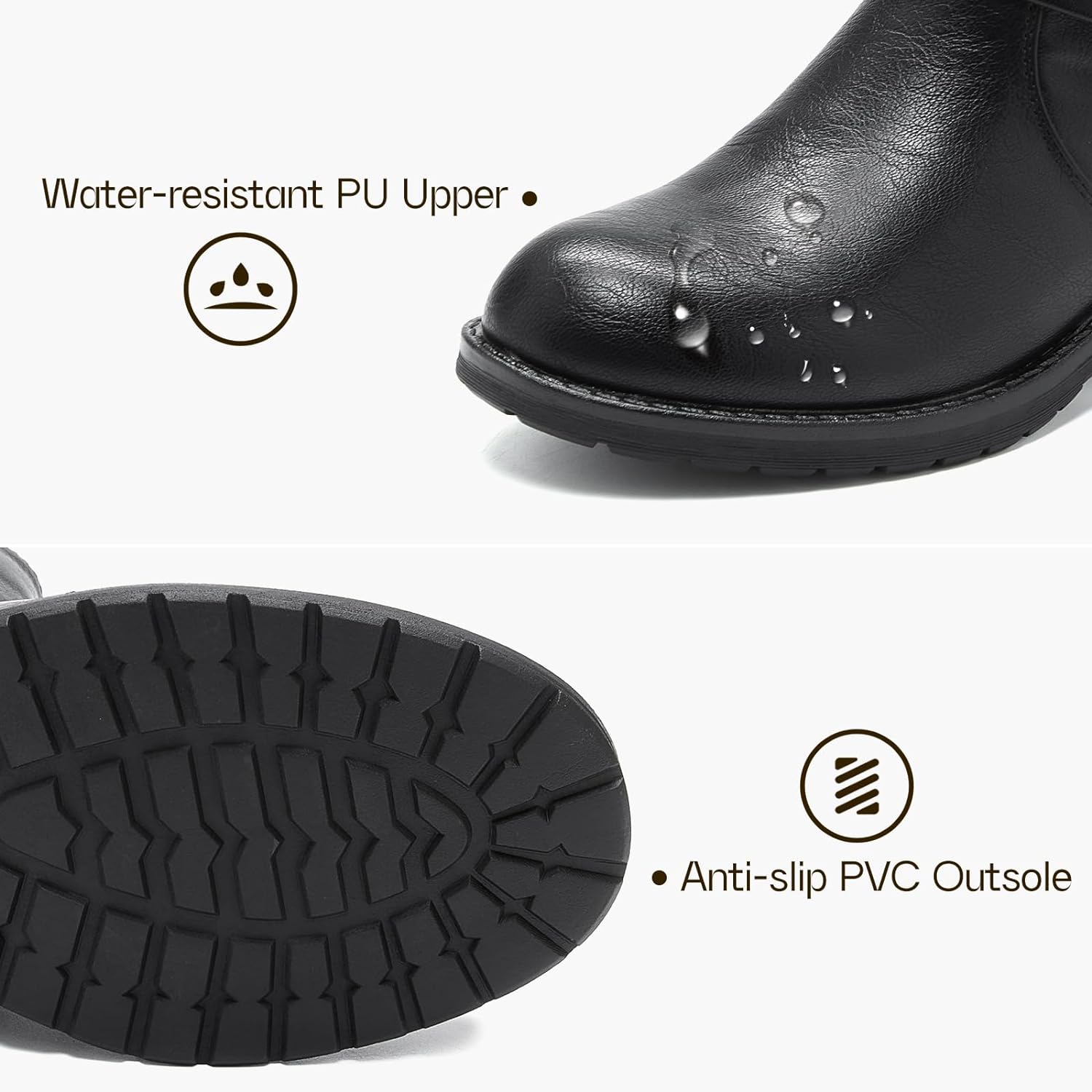 Ankle Booties For Women Low Heel Fall Boots Black Combat Boots Womens Ankle Boots With Chain Strap