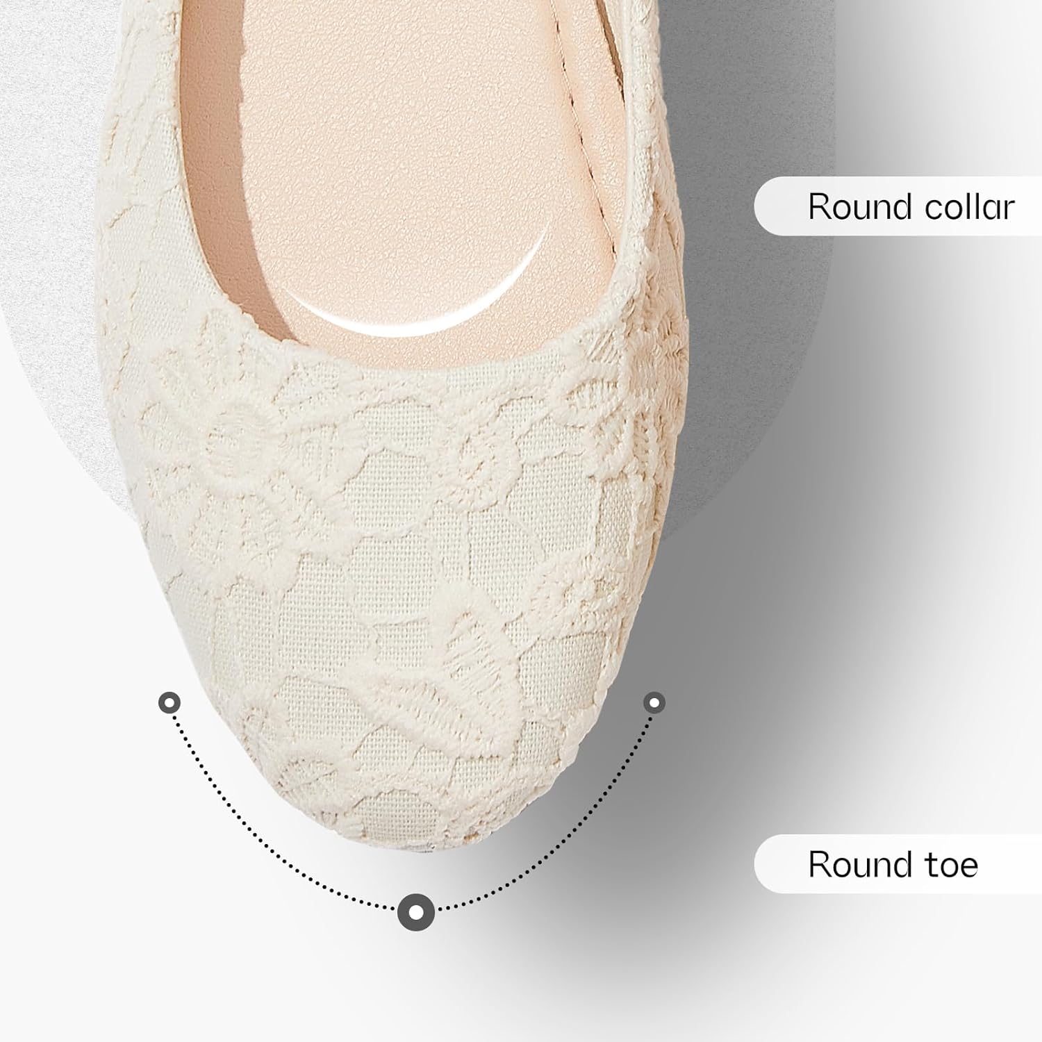 Dress Shoes for Women Round Toe Flats Shoes Lace Ballet Flats Dressy Comfortable Foldable Flats Low Heel