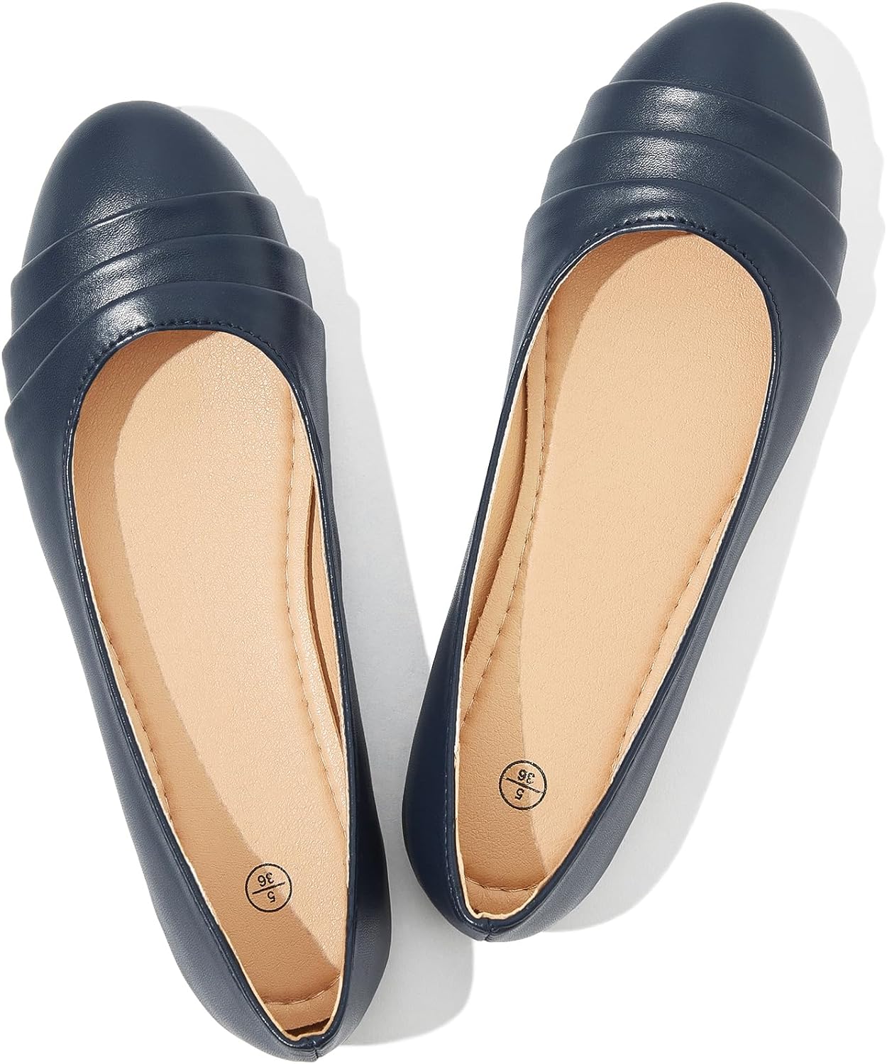 Flats for Women Dressy Comfortable Flats Shoes Womens Black Flats Leather Work Ballet Flats Round Toe Dress Shoes