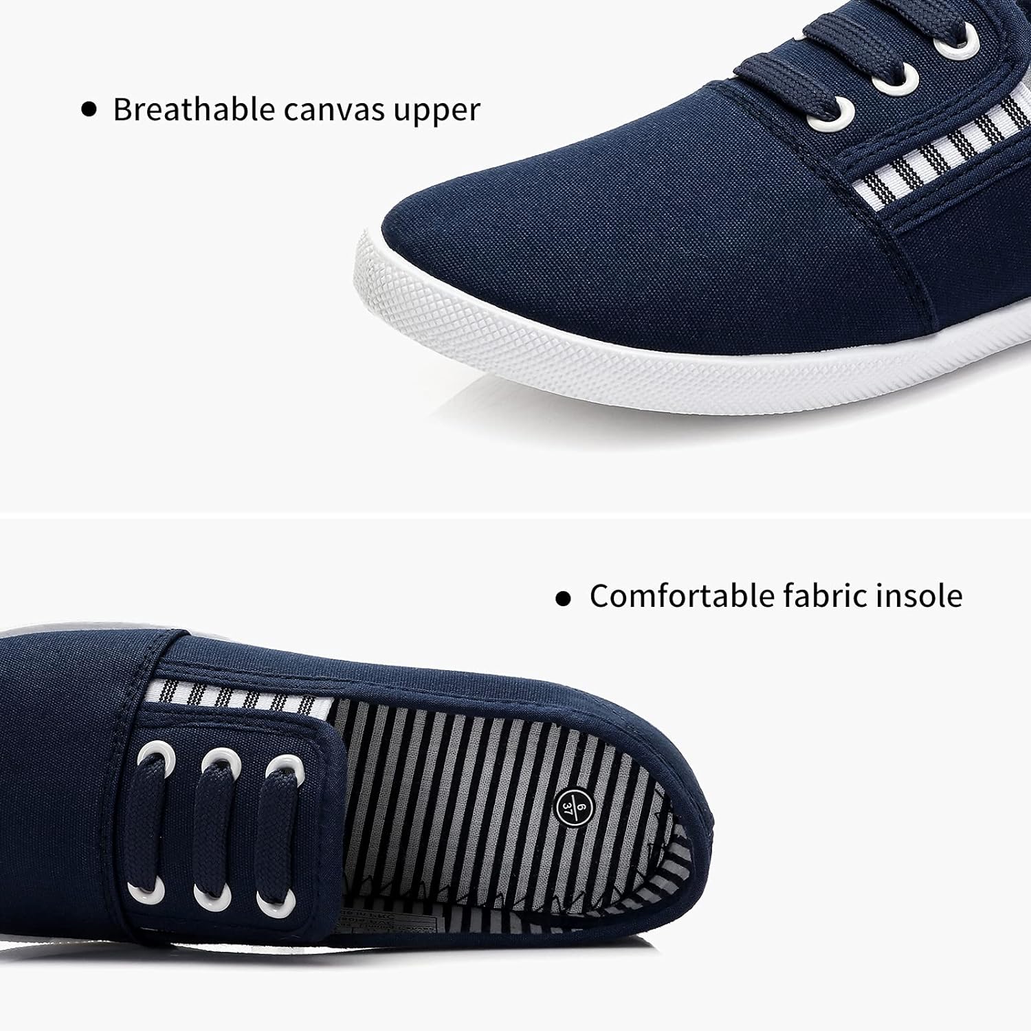 Women's Canvas Slip on Sneakers Casual Slip on Walking Shoes Womens Tennis Shoes Flat Dress Shoes Non Slip Work Shoes