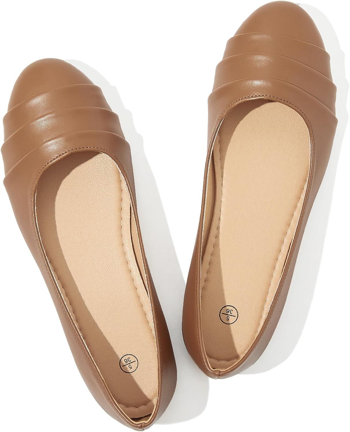 Flats for Women Dressy Comfortable Flats Shoes Womens Black Flats Leather Work Ballet Flats Round Toe Dress Shoes