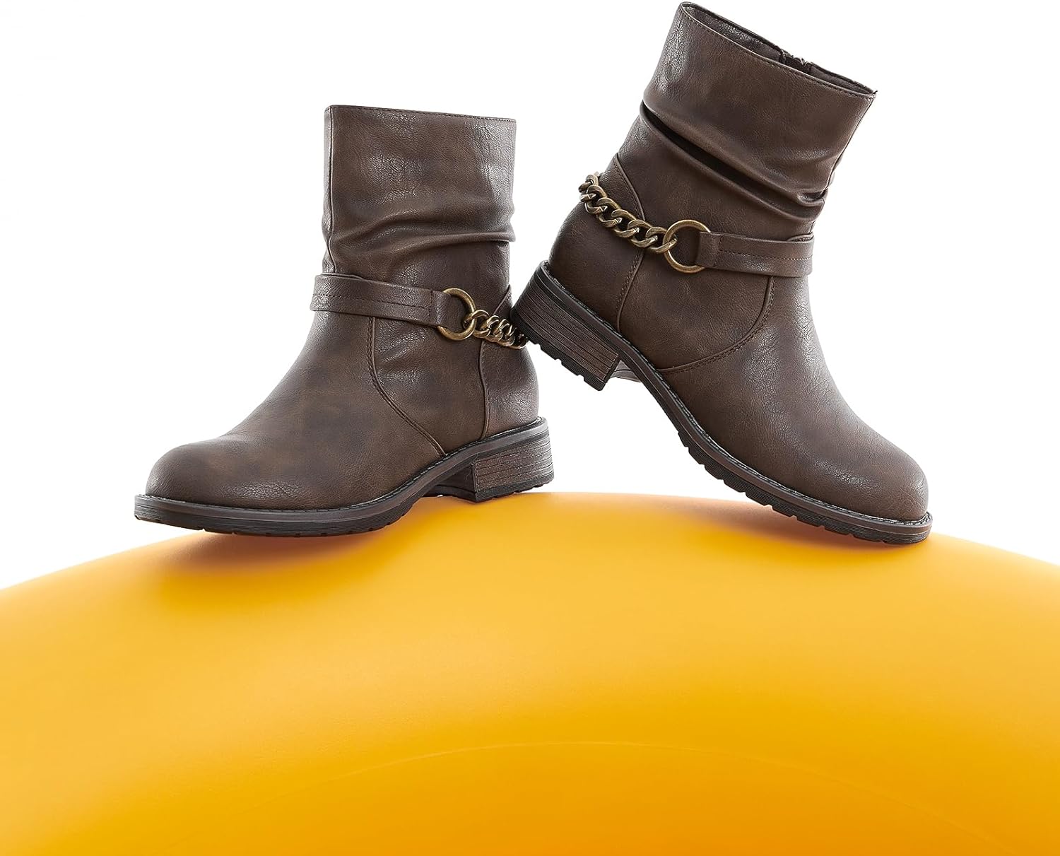 Ankle Booties For Women Low Heel Fall Boots Black Combat Boots Womens Ankle Boots With Chain Strap