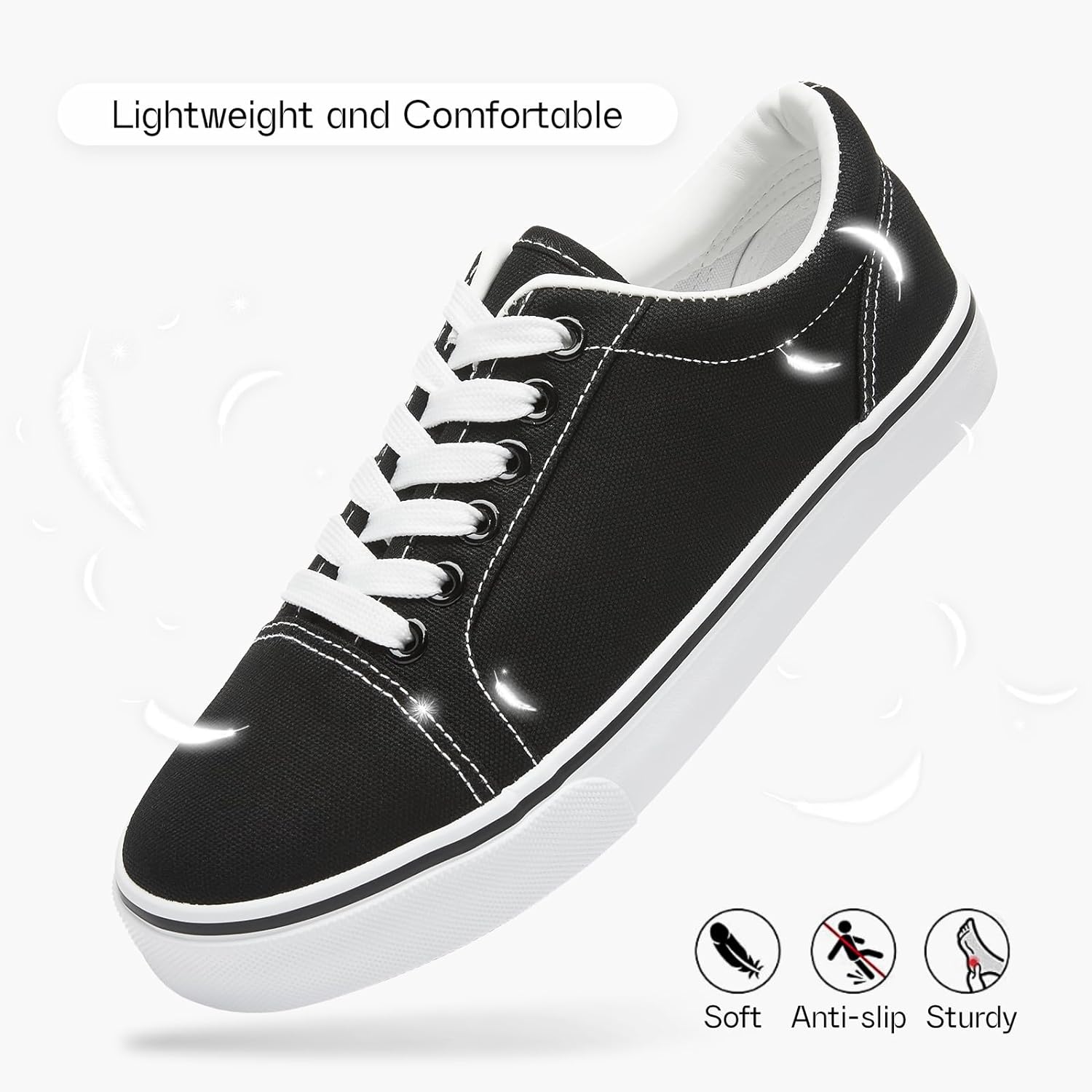 Canvas Shoes for Women White Canvas Sneakers Womens Casual Shoes Low Top Black Sneakers Comfortable Tennis Shoes