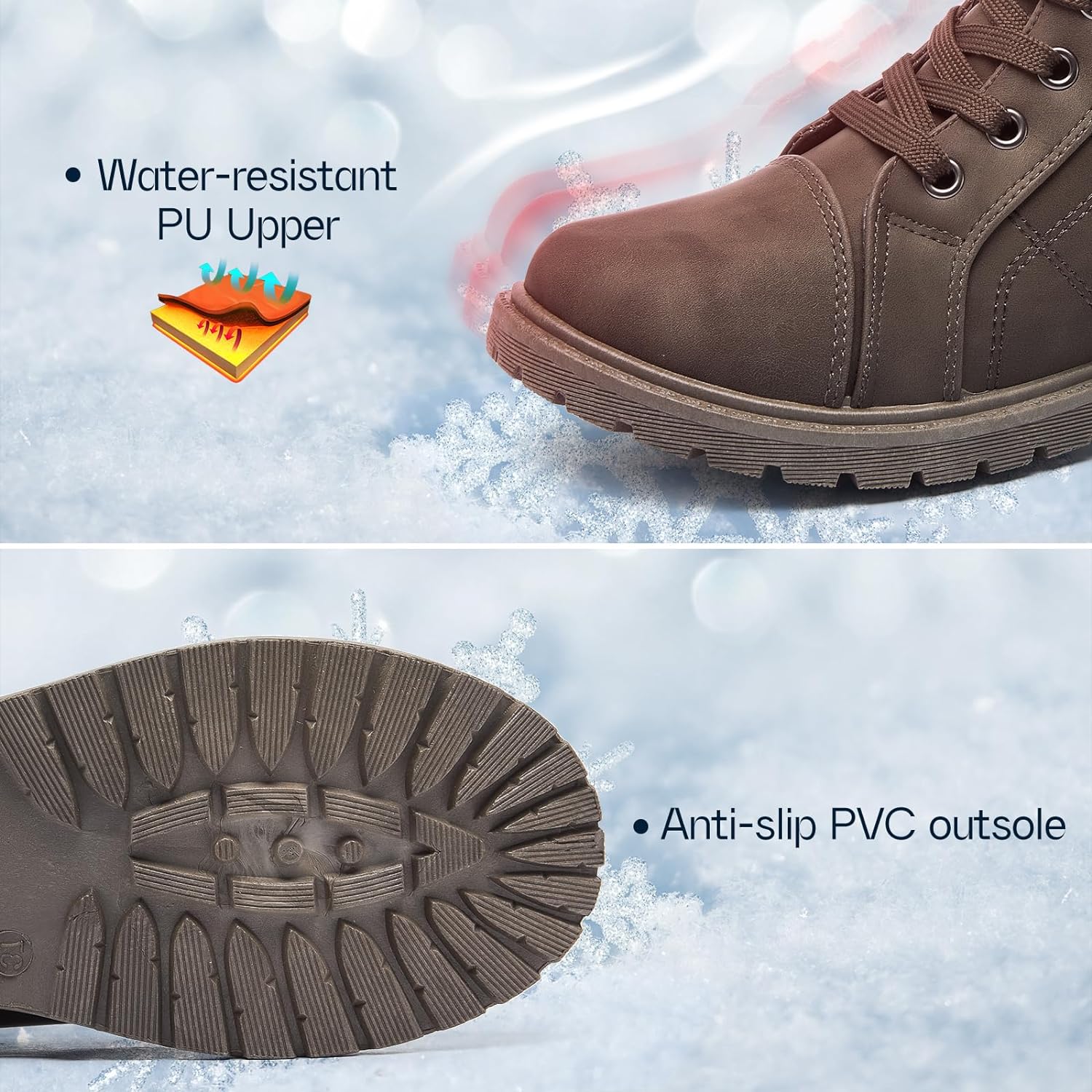 Ankle Boots For Women Lace Up Combat Boots Winter Boots Fashion Snow Boots For Girls Ankle Booties Winter Shoes