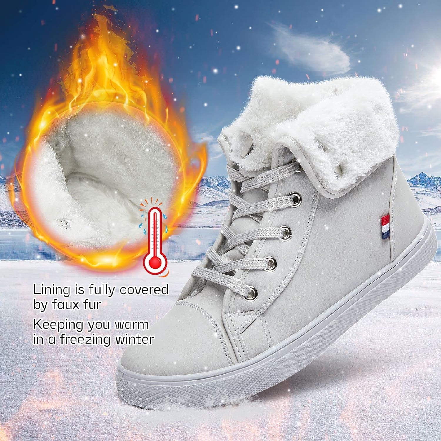 Ankle Boots For Women Lace Up Combat Boots Winter Boots Fashion Snow Boots For Girls Ankle Booties Winter Shoes