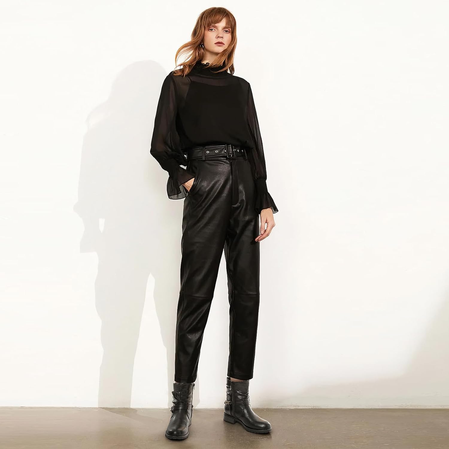 Ankle Booties For Women Low Heel Fall Boots Black Combat Boots Womens Ankle Boots With Chain Strap