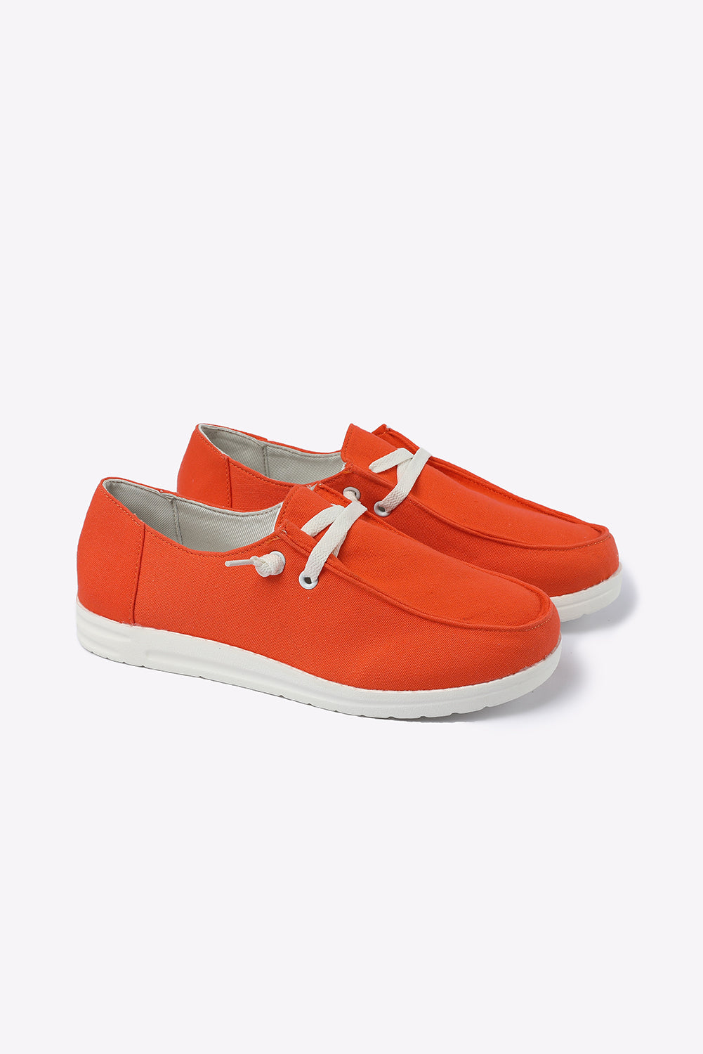 Orange Casual Flat Shoes