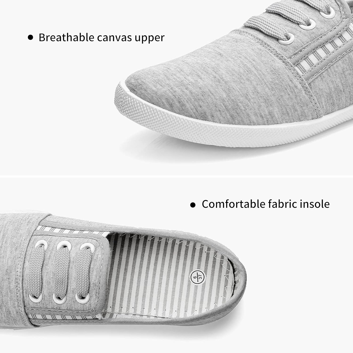 Women's Canvas Slip on Sneakers Casual Slip on Walking Shoes Womens Tennis Shoes Flat Dress Shoes Non Slip Work Shoes