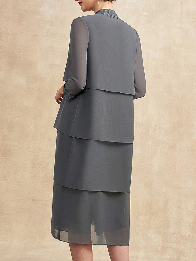 Crew Neck Regular Fit Elegant Two-Piece Set