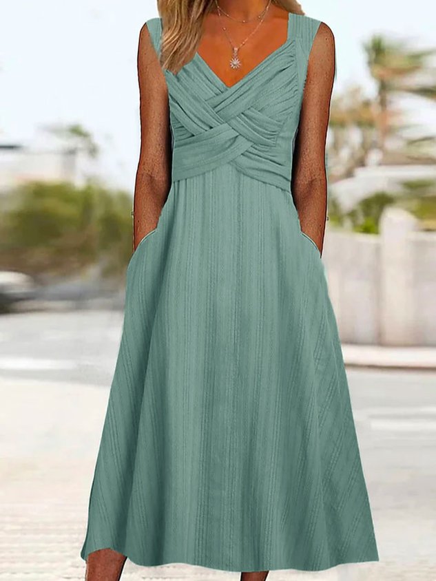 Women's Two Piece Dress Set Casual Dress Dress Set Daily Vacation Fashion Elegant Knot Front Midi Dress